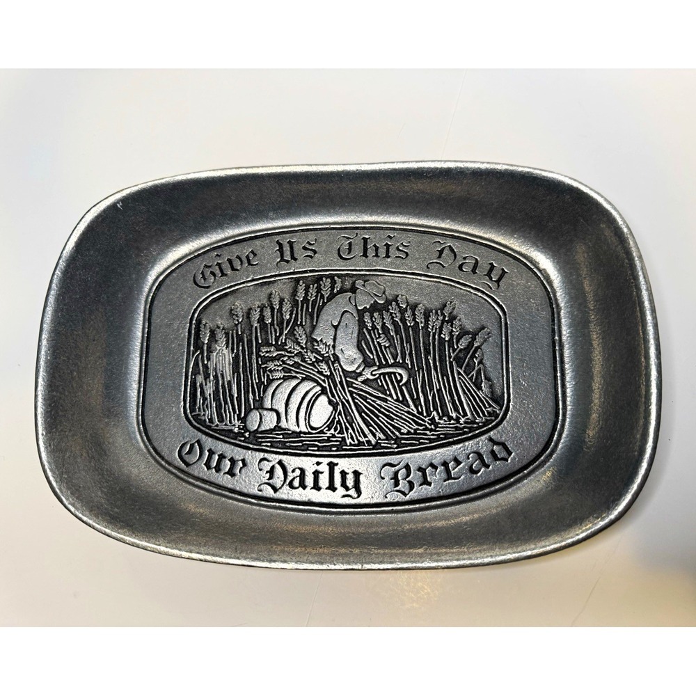 Wilton Pewter Serving Tray "Give Us This Day Our Daily Bread"